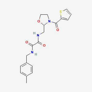 N1-(4-methylbenzyl)-N2-((3-(thiophene-2-carbonyl)oxazolidin-2-yl)methyl)oxalamide