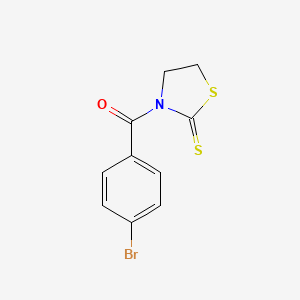 molecular formula C10H8BrNOS2 B2851594 3-(4-bromobenzoyl)-1,3-thiazolidine-2-thione CAS No. 74834-46-1