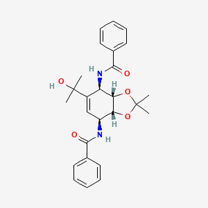 N,N'-((3aR,4S,7R,7aS)-5-(2-hydroxypropan-2-yl)-2,2-dimethyl-3a,4,7,7a-tetrahydrobenzo[d][1,3]dioxole-4,7-diyl)dibenzamide (racemic)