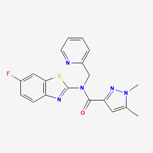 N-(6-fluorobenzo[d]thiazol-2-yl)-1,5-dimethyl-N-(pyridin-2-ylmethyl)-1H-pyrazole-3-carboxamide