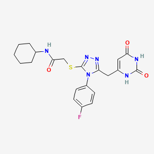 N-cyclohexyl-2-[[5-[(2,4-dioxo-1H-pyrimidin-6-yl)methyl]-4-(4-fluorophenyl)-1,2,4-triazol-3-yl]sulfanyl]acetamide