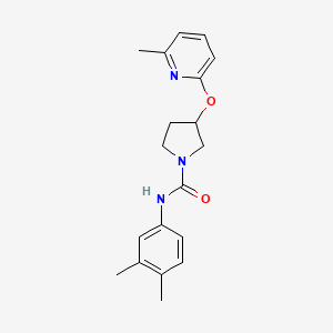 molecular formula C19H23N3O2 B2851606 N-(3,4-dimethylphenyl)-3-((6-methylpyridin-2-yl)oxy)pyrrolidine-1-carboxamide CAS No. 1903464-59-4