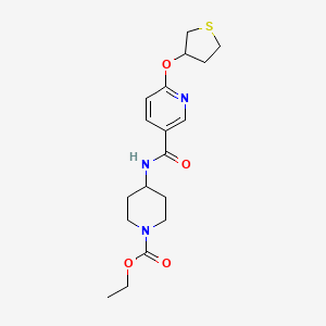 Ethyl 4-(6-((tetrahydrothiophen-3-yl)oxy)nicotinamido)piperidine-1-carboxylate