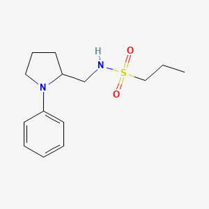 molecular formula C14H22N2O2S B2851609 N-[(1-phenylpyrrolidin-2-yl)methyl]propane-1-sulfonamide CAS No. 1797024-59-9