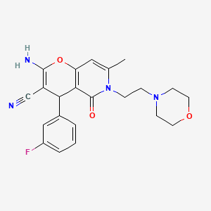 2-amino-4-(3-fluorophenyl)-7-methyl-6-(2-morpholinoethyl)-5-oxo-5,6-dihydro-4H-pyrano[3,2-c]pyridine-3-carbonitrile