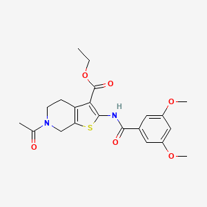 molecular formula C21H24N2O6S B2851614 ethyl 6-acetyl-2-(3,5-dimethoxybenzamido)-4H,5H,6H,7H-thieno[2,3-c]pyridine-3-carboxylate CAS No. 920467-71-6