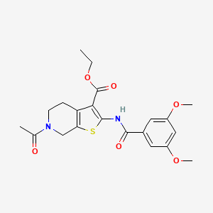 molecular formula C21H24N2O6S B2851614 Ethyl 6-acetyl-2-(3,5-dimethoxybenzamido)-4,5,6,7-tetrahydrothieno[2,3-c]pyridine-3-carboxylate CAS No. 920467-71-6
