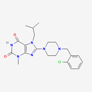 8-[4-[(2-Chlorophenyl)methyl]piperazin-1-yl]-3-methyl-7-(2-methylpropyl)purine-2,6-dione