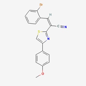 molecular formula C19H13BrN2OS B2851632 (Z)-3-(2-bromophenyl)-2-(4-(4-methoxyphenyl)thiazol-2-yl)acrylonitrile CAS No. 476670-11-8