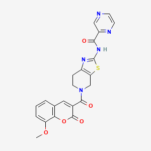 N-(5-(8-methoxy-2-oxo-2H-chromene-3-carbonyl)-4,5,6,7-tetrahydrothiazolo[5,4-c]pyridin-2-yl)pyrazine-2-carboxamide