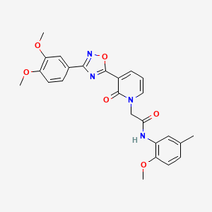 molecular formula C25H24N4O6 B2851650 2-[3-[3-(3,4-二甲氧基苯基)-1,2,4-恶二唑-5-基]-2-氧代吡啶-1(2H)-基]-N-(2-甲氧基-5-甲基苯基)乙酰胺 CAS No. 1260941-49-8