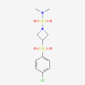 3-((4-chlorophenyl)sulfonyl)-N,N-dimethylazetidine-1-sulfonamide