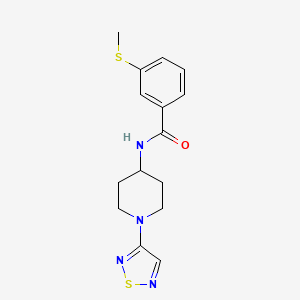 molecular formula C15H18N4OS2 B2851653 N-(1-(1,2,5-thiadiazol-3-yl)piperidin-4-yl)-3-(methylthio)benzamide CAS No. 2034519-05-4