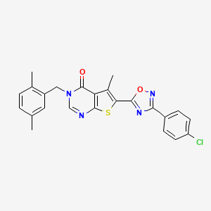 molecular formula C24H19ClN4O2S B2851658 6-(3-(4-chlorophenyl)-1,2,4-oxadiazol-5-yl)-3-(2,5-dimethylbenzyl)-5-methylthieno[2,3-d]pyrimidin-4(3H)-one CAS No. 1326907-79-2