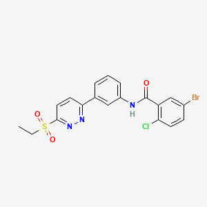 molecular formula C19H15BrClN3O3S B2851667 5-溴-2-氯-N-(3-(6-(乙磺酰基)吡啶-3-基)苯基)苯甲酰胺 CAS No. 1005294-43-8
