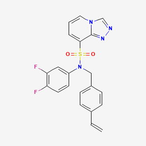 molecular formula C21H16F2N4O2S B2851670 N-(3,4-difluorophenyl)-N-[(4-ethenylphenyl)methyl]-[1,2,4]triazolo[4,3-a]pyridine-8-sulfonamide CAS No. 1251586-47-6