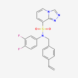 molecular formula C21H16F2N4O2S B2851670 N-(2,4-dimethylphenyl)-2-[(4-methylpiperidin-1-yl)carbonyl]-3-oxo-3,4-dihydro-2H-1,4-benzothiazine-6-sulfonamide CAS No. 1251586-47-6