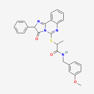 N-(3-methoxybenzyl)-2-((3-oxo-2-phenyl-2,3-dihydroimidazo[1,2-c]quinazolin-5-yl)thio)propanamide