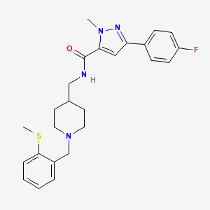 3-(4-fluorophenyl)-1-methyl-N-((1-(2-(methylthio)benzyl)piperidin-4-yl)methyl)-1H-pyrazole-5-carboxamide