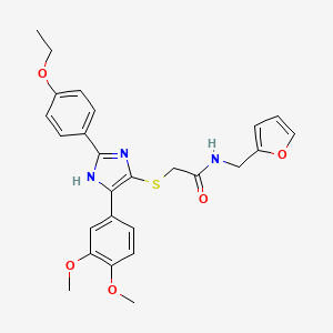 molecular formula C26H27N3O5S B2851696 2-((5-(3,4-dimethoxyphenyl)-2-(4-ethoxyphenyl)-1H-imidazol-4-yl)thio)-N-(furan-2-ylmethyl)acetamide CAS No. 901257-54-3
