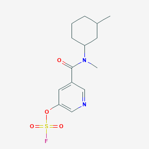 molecular formula C14H19FN2O4S B2851705 3-Fluorosulfonyloxy-5-[methyl-(3-methylcyclohexyl)carbamoyl]pyridine CAS No. 2418696-02-1