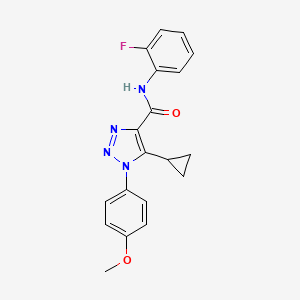 molecular formula C19H17FN4O2 B2851717 5-cyclopropyl-N-(2-fluorophenyl)-1-(4-methoxyphenyl)-1H-1,2,3-triazole-4-carboxamide CAS No. 954361-11-6