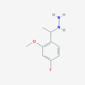 molecular formula C9H13FN2O B2851721 1-(4-Fluoro-2-methoxyphenyl)ethylhydrazine CAS No. 1314913-75-1