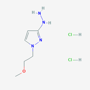 molecular formula C6H14Cl2N4O B2851726 [1-(2-Methoxyethyl)pyrazol-3-yl]hydrazine;dihydrochloride CAS No. 2243513-61-1