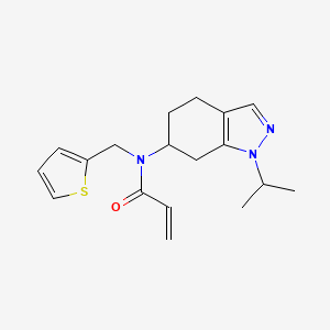 molecular formula C18H23N3OS B2851727 N-[1-(propan-2-yl)-4,5,6,7-tetrahydro-1H-indazol-6-yl]-N-[(thiophen-2-yl)methyl]prop-2-enamide CAS No. 2411218-26-1