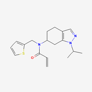 molecular formula C18H23N3OS B2851727 N-(1-Propan-2-yl-4,5,6,7-tetrahydroindazol-6-yl)-N-(thiophen-2-ylmethyl)prop-2-enamide CAS No. 2411218-26-1