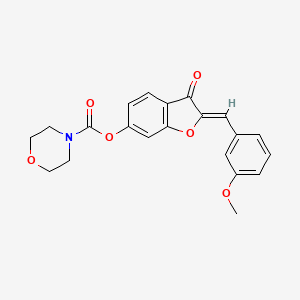molecular formula C21H19NO6 B2851729 (Z)-2-(3-甲氧基亚苄基)-3-氧代-2,3-二氢苯并呋喃-6-基吗啉-4-甲酸酯 CAS No. 848728-99-4