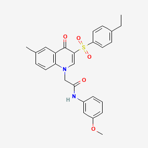 molecular formula C27H26N2O5S B2851730 2-(3-((4-ethylphenyl)sulfonyl)-6-methyl-4-oxoquinolin-1(4H)-yl)-N-(3-methoxyphenyl)acetamide CAS No. 898373-98-3