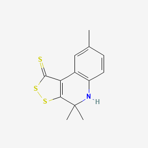 molecular formula C13H13NS3 B2851732 4,4,8-Trimethyl-4,5-dihydro-1H-[1,2]dithiolo[3,4-c]quinoline-1-thione CAS No. 161370-60-1