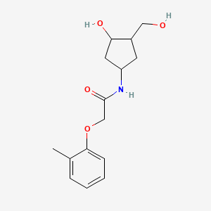 molecular formula C15H21NO4 B2851736 N-[3-HYDROXY-4-(HYDROXYMETHYL)CYCLOPENTYL]-2-(2-METHYLPHENOXY)ACETAMIDE CAS No. 1421462-17-0