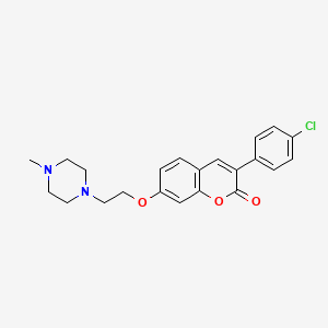 molecular formula C22H23ClN2O3 B2851737 3-(4-Chlorophenyl)-7-[2-(4-methylpiperazin-1-yl)ethoxy]chromen-2-one CAS No. 903206-30-4