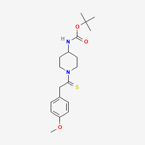 molecular formula C19H28N2O3S B2851746 tert-butyl N-{1-[2-(4-methoxyphenyl)ethanethioyl]piperidin-4-yl}carbamate CAS No. 2319895-32-2