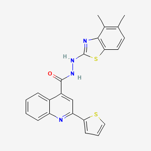 molecular formula C23H18N4OS2 B2851766 N'-(4,5-dimethylbenzo[d]thiazol-2-yl)-2-(thiophen-2-yl)quinoline-4-carbohydrazide CAS No. 851980-50-2