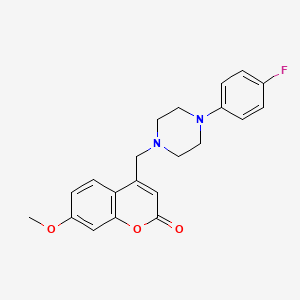 molecular formula C21H21FN2O3 B2851773 4-((4-(4-fluorophenyl)piperazin-1-yl)methyl)-7-methoxy-2H-chromen-2-one CAS No. 571921-46-5