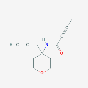 molecular formula C12H15NO2 B2851778 N-(4-Prop-2-ynyloxan-4-yl)but-2-ynamide CAS No. 2411194-44-8
