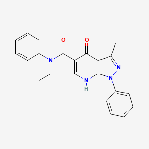 molecular formula C22H20N4O2 B2851784 N-ethyl-3-methyl-4-oxo-N,1-diphenyl-1H,4H,7H-pyrazolo[3,4-b]pyridine-5-carboxamide CAS No. 941995-41-1