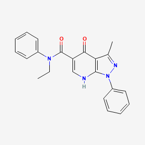 N-ethyl-3-methyl-4-oxo-N,1-diphenyl-4,7-dihydro-1H-pyrazolo[3,4-b]pyridine-5-carboxamide