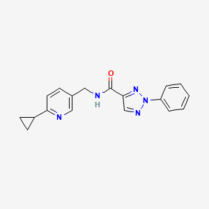 molecular formula C18H17N5O B2851791 N-[(6-cyclopropylpyridin-3-yl)methyl]-2-phenyl-2H-1,2,3-triazole-4-carboxamide CAS No. 2097861-13-5