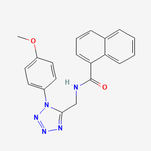 B2851797 N-((1-(4-methoxyphenyl)-1H-tetrazol-5-yl)methyl)-1-naphthamide CAS No. 897614-79-8
