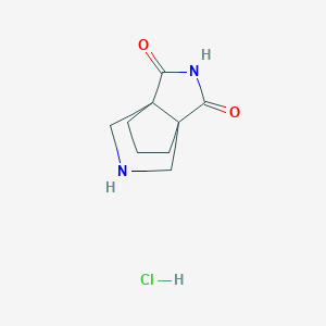 molecular formula C9H13ClN2O2 B2851830 Dihydro-1H,4H-3a,6a-(methanoiminomethano)cyclopenta[c]pyrrole-1,3(2H)-dione hydrochloride CAS No. 2241140-78-1