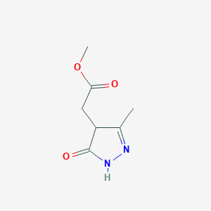 molecular formula C7H10N2O3 B2851852 methyl 2-(3-methyl-5-oxo-4,5-dihydro-1H-pyrazol-4-yl)acetate CAS No. 84167-68-0