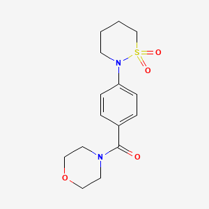 molecular formula C15H20N2O4S B2851862 2-[4-(morpholine-4-carbonyl)phenyl]-1lambda6,2-thiazinane-1,1-dione CAS No. 899952-76-2