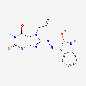 1,3-dimethyl-8-[(2Z)-2-(2-oxo-1,2-dihydro-3H-indol-3-ylidene)hydrazinyl]-7-(prop-2-en-1-yl)-3,7-dihydro-1H-purine-2,6-dione
