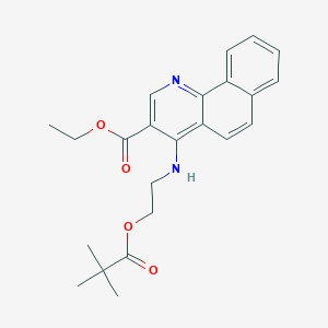 molecular formula C23H26N2O4 B285187 Ethyl 4-({2-[(2,2-dimethylpropanoyl)oxy]ethyl}amino)benzo[h]quinoline-3-carboxylate 