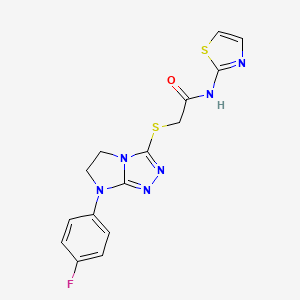 2-((7-(4-fluorophenyl)-6,7-dihydro-5H-imidazo[2,1-c][1,2,4]triazol-3-yl)thio)-N-(thiazol-2-yl)acetamide