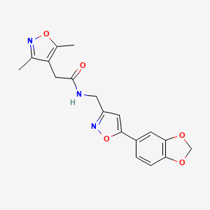 N-((5-(benzo[d][1,3]dioxol-5-yl)isoxazol-3-yl)methyl)-2-(3,5-dimethylisoxazol-4-yl)acetamide